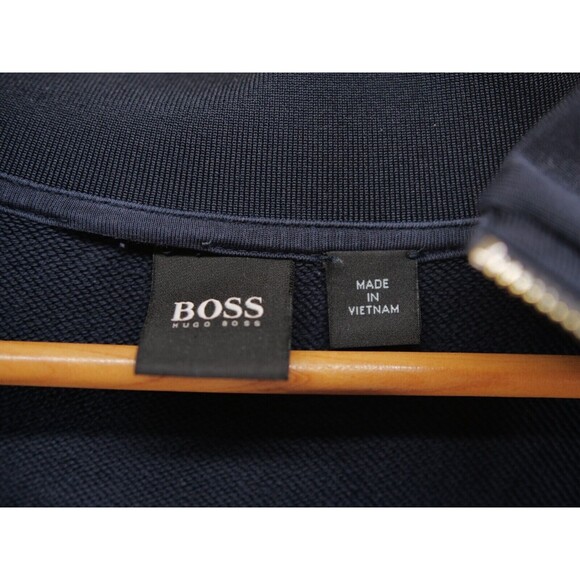 BOSS HUGO BOSS Men's 1/4 Quarter Zip Mock Neck Sweatshirt Sweater Black Size XL - Picture 3 of 11